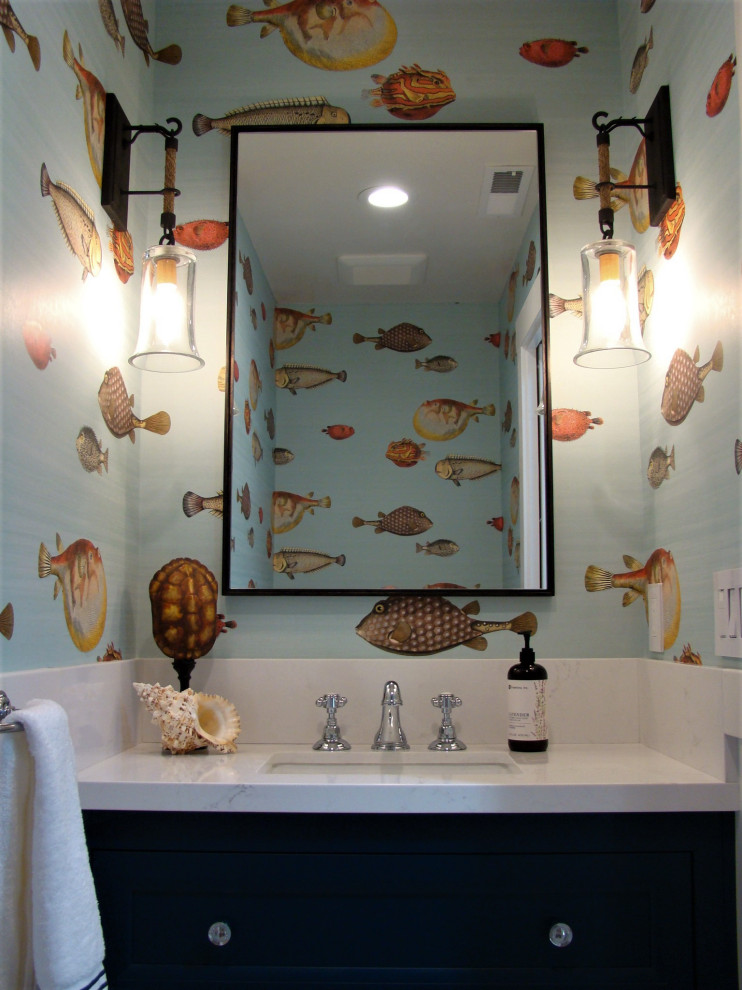 The Life Aquatic Powder Room - Beach Style - Powder Room - San ...