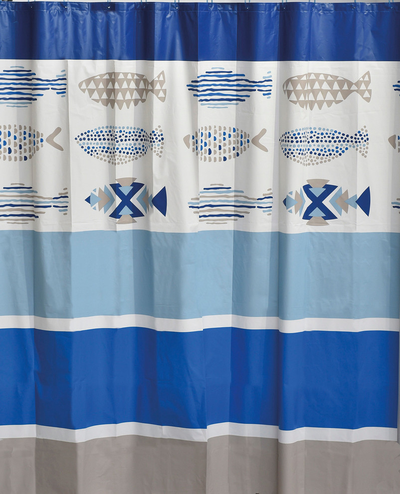 Printed Vinyl Shower Curtain Nautical home design
