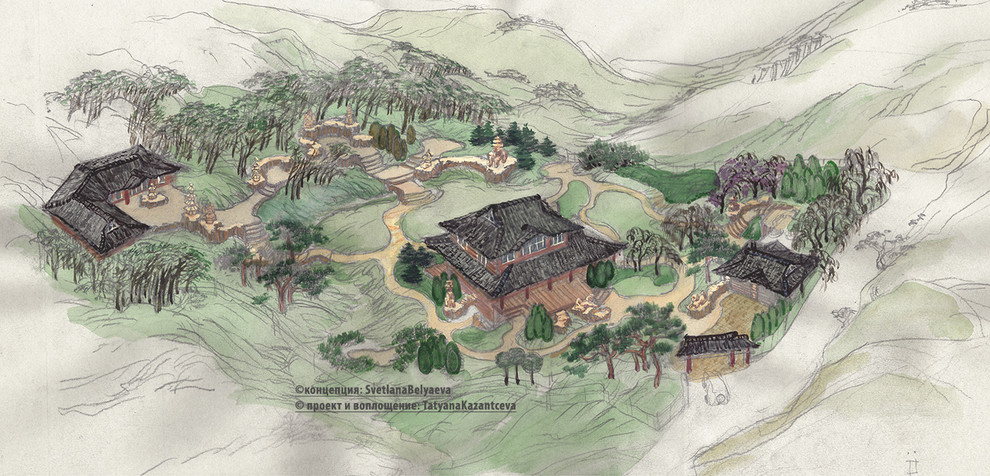 Ландшафт и Дом в Восточном стиле