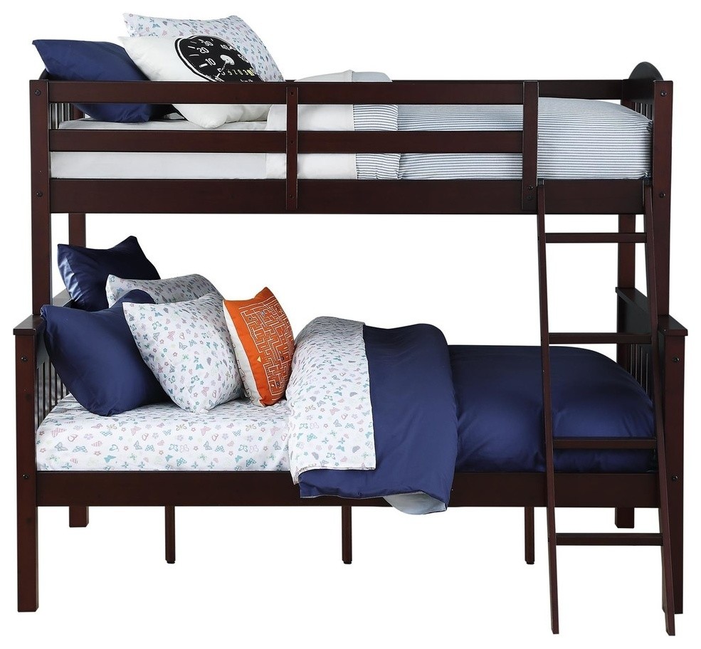 Dorel Living Adalene Twin Over Full Bunk Bed Transitional Bunk Beds