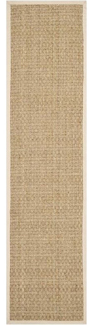 Safavieh Natural Fiber Nf114a Solid Color Rug Naturalbeige 26 X 180 Beach Style Hall