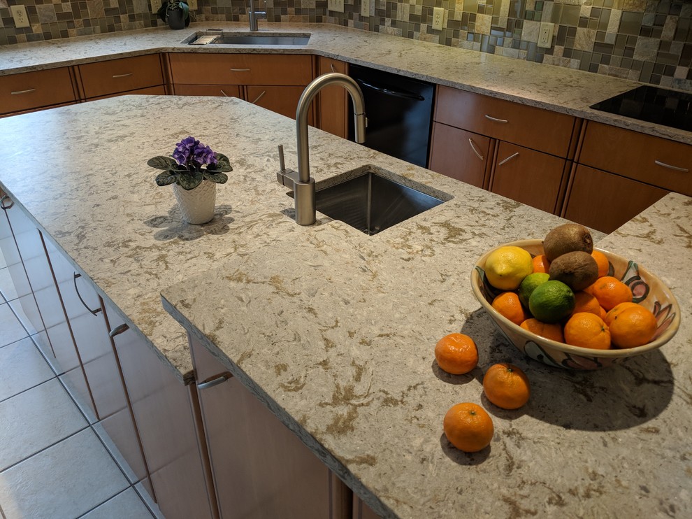 Grabill kitchen update with Cambria and tile