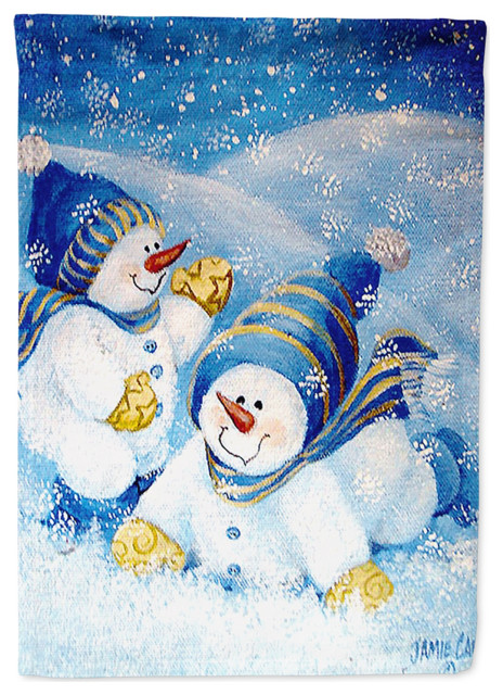 Caroline's Treasures Pjc1017Chf Snow Babies At Play Snowman Flag Canvas