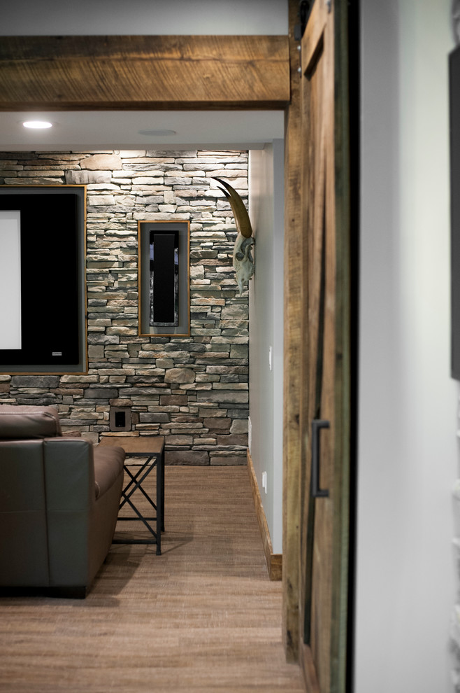 Basement - rustic basement idea in Cincinnati