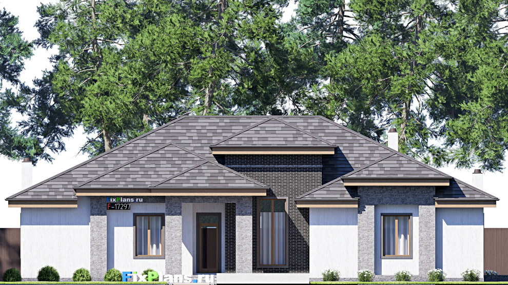 Проект одноэтажного дома 23х20м S286м2 F-17297