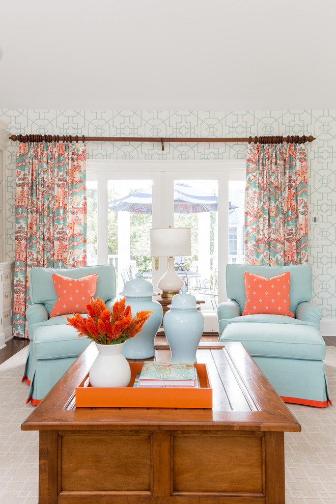Inspiration for a transitional family room in New Orleans.