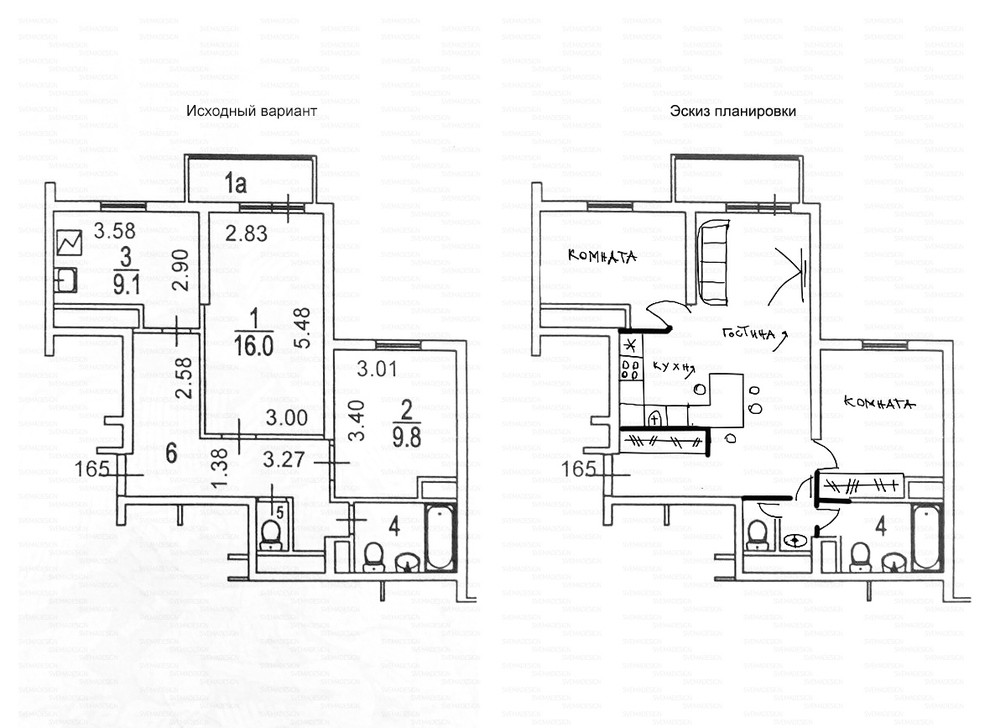 Идеи перепланировки для двухкомнатных квартир