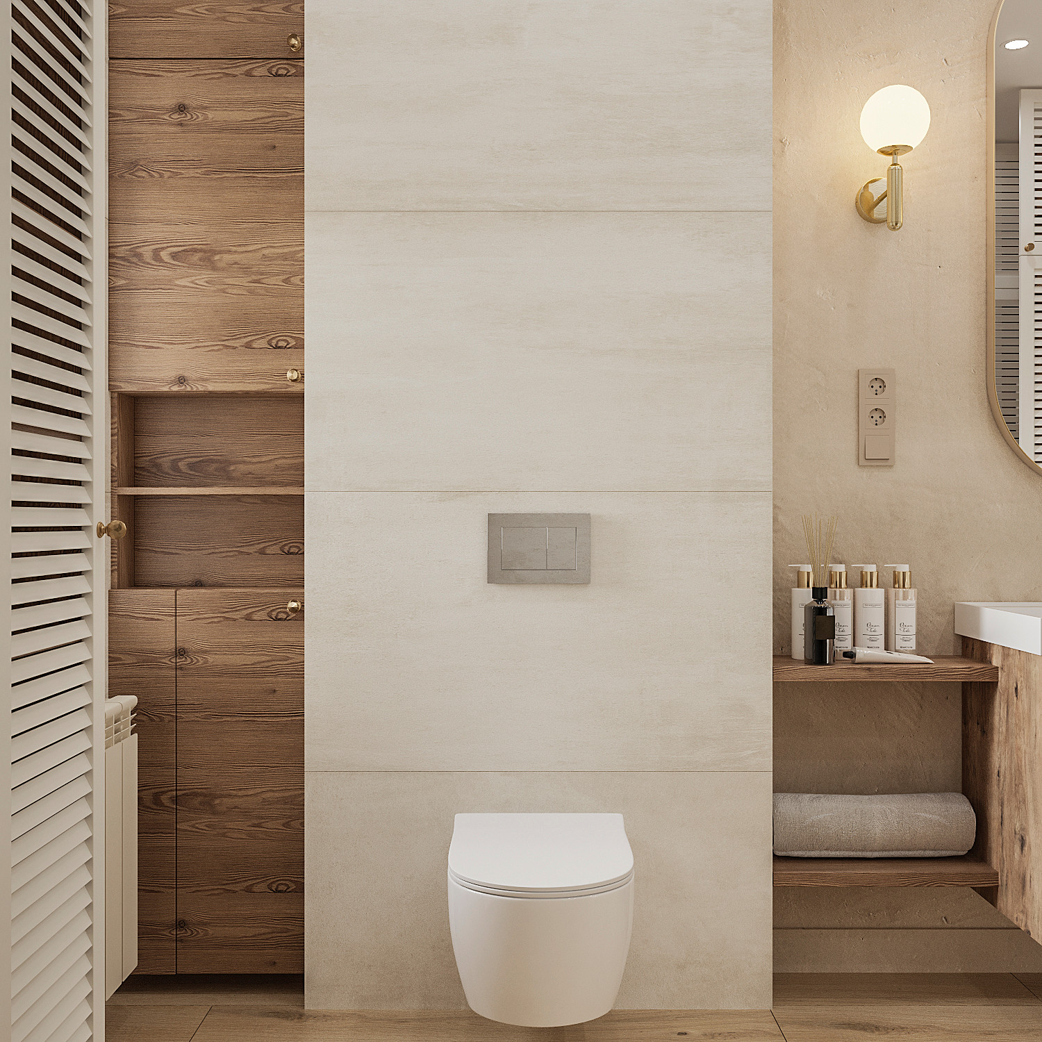 Четырех-комнатная квартира в светлых тонах.