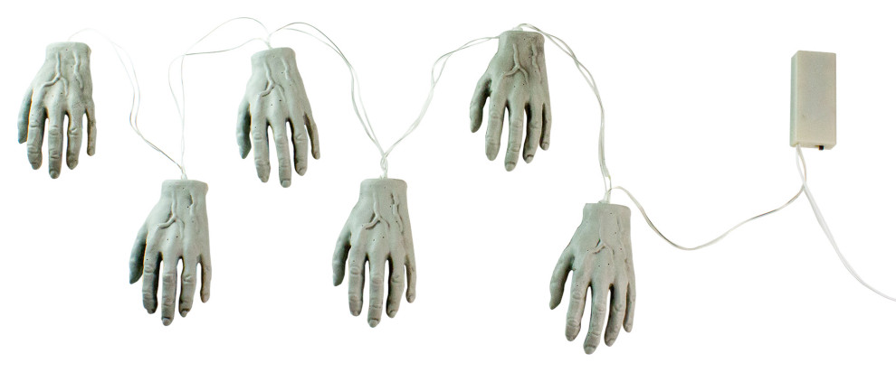 Set of 6 Skeleton Hands Halloween Light Set