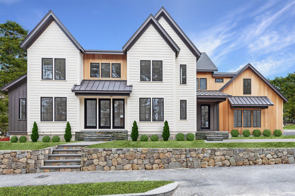 Inspiration for a transitional home design remodel in Boston