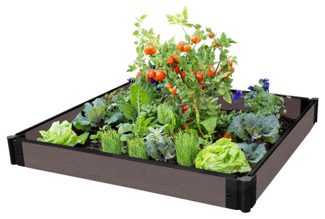 Weathered Wood Raised Garden Bed 4' x 4' x 5.5� � 1� profile
