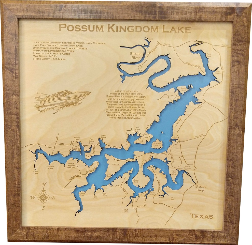 Possum Kingdom Lake Fishing Map