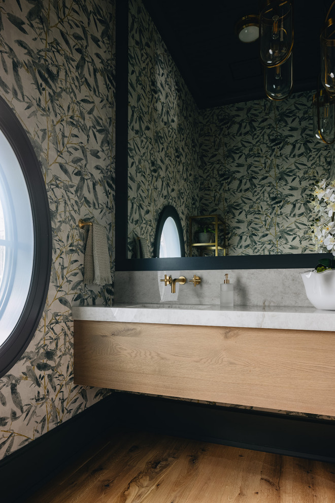 Lakefront Luxury for Family Getaways - Beach Style - Powder Room ...