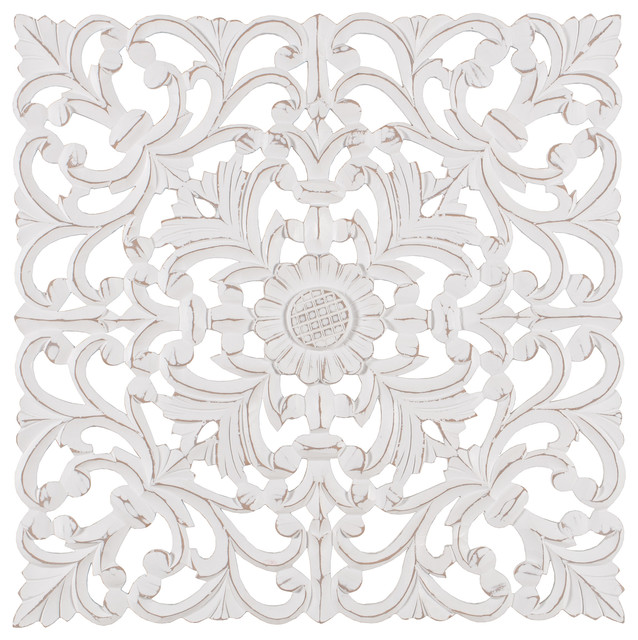 Fronti White Wall Medallion, White French Country Wall Accents by