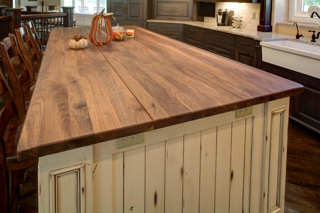 Rustic Alder Cabinetry With Painted And Glazed Island Rustic