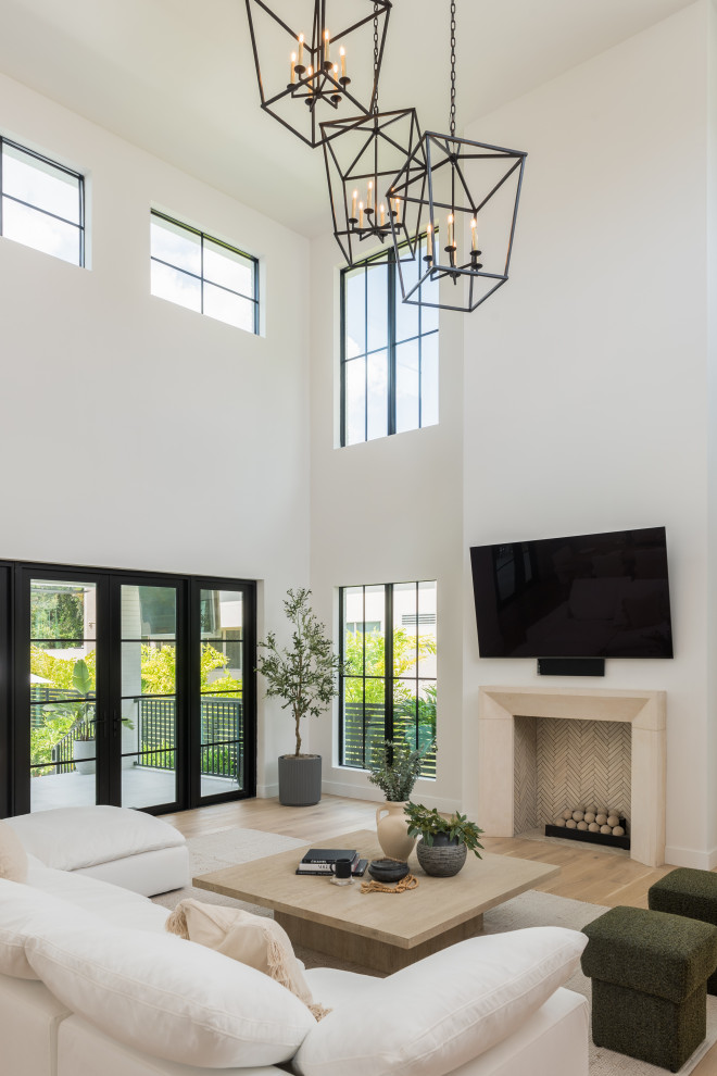 Transitional living room photo in Tampa