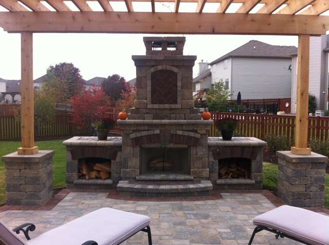 Fireplace and pergola - Contemporary - Patio - Chicago - by Hively Landscaping Inc.