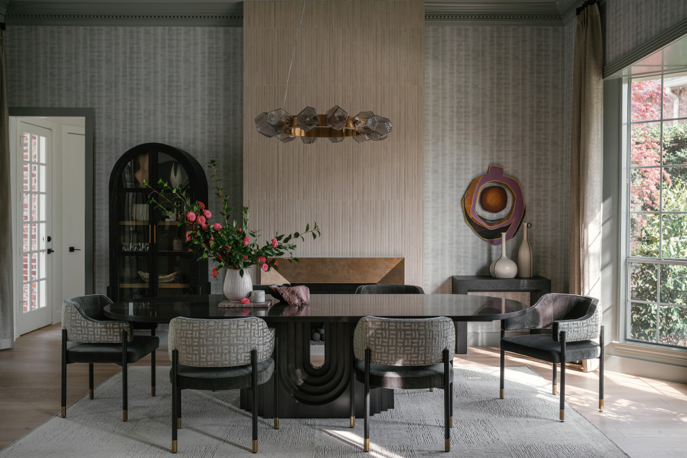 Inspiration for a transitional dining room remodel in Dallas
