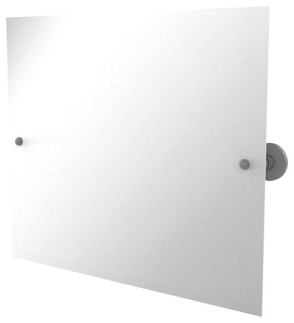 Frameless Landscape Rectangular Tilt Mirror With Beveled Edge Matte Gray