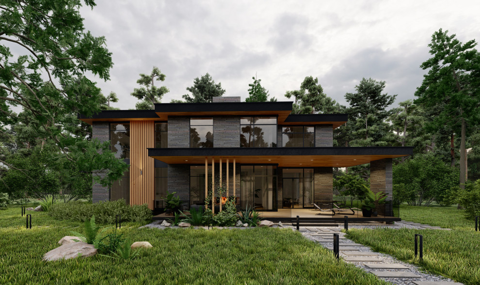 Дом в стиле райта во Владимирской области, 440 м.кв.