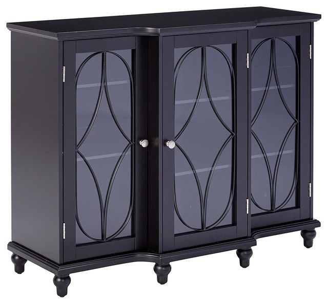Wood Storage Sideboard Buffet Cabinet, Black Sideboard Cabinet