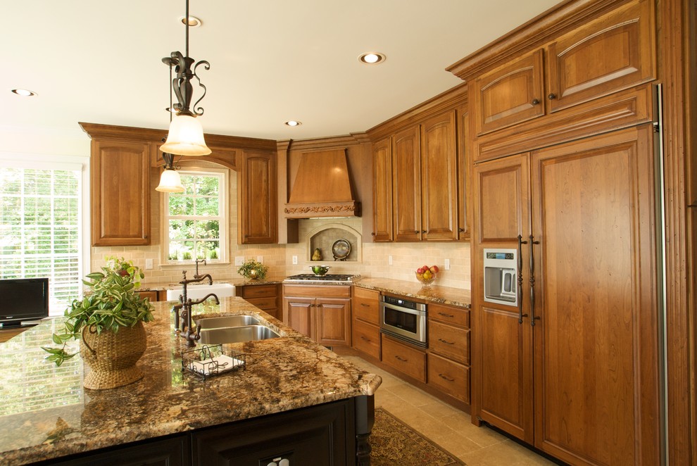 Williamsburg Cherry Kitchen with Black island