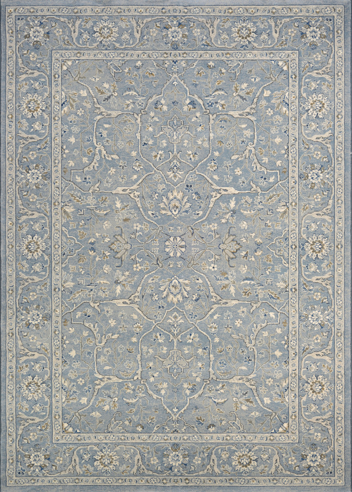 Couristan Sultan Treasures Floral Yazd Slate Blue Rug 9'2"x12'5"