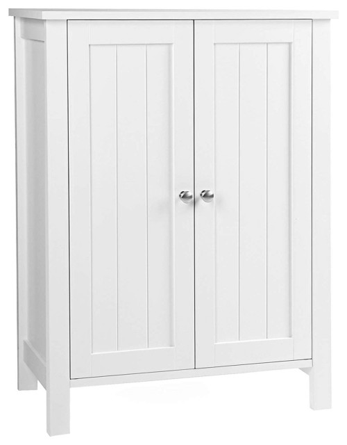 Bathroom Floor Storage Cabinet 2 Door Floor Cabinet White Transitional Bathroom Cabinets By Ameziel Inc