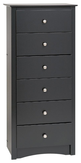 Black Sonoma Tall 6 Drawer Chest Transitional Dressers By