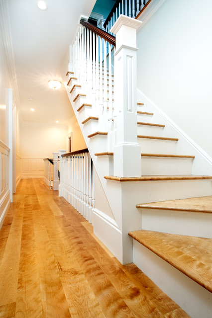 Staircases Newburyport  Curly Birch Plank Floors - Newburyport, Massachusetts victorian-staircase
