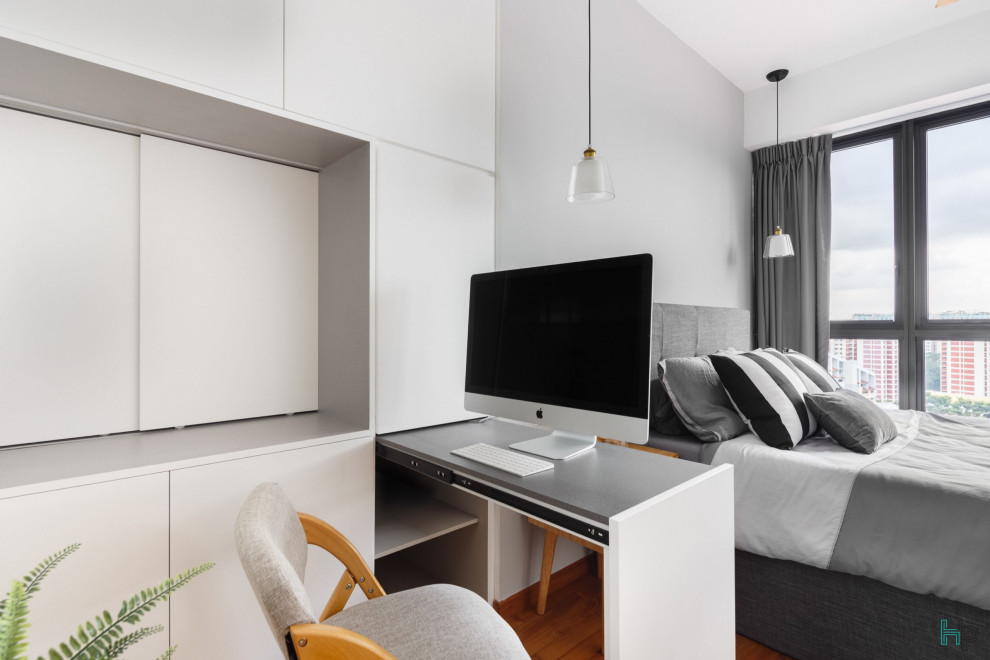 This is an example of a Scandinavian bedroom in Singapore.