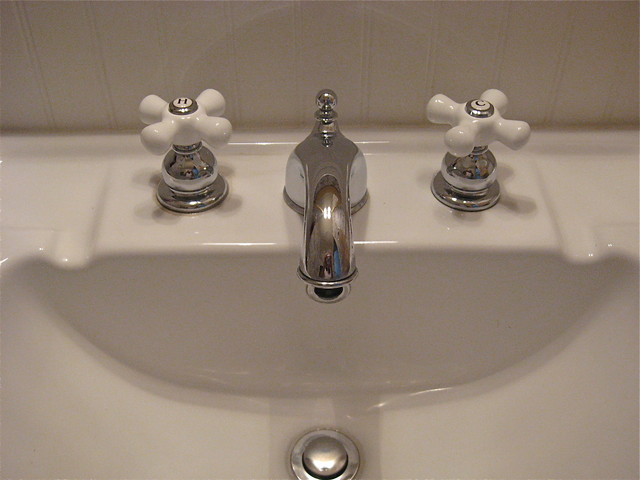 Vintage Style Powder Room Vintage Style Chrome Faucet