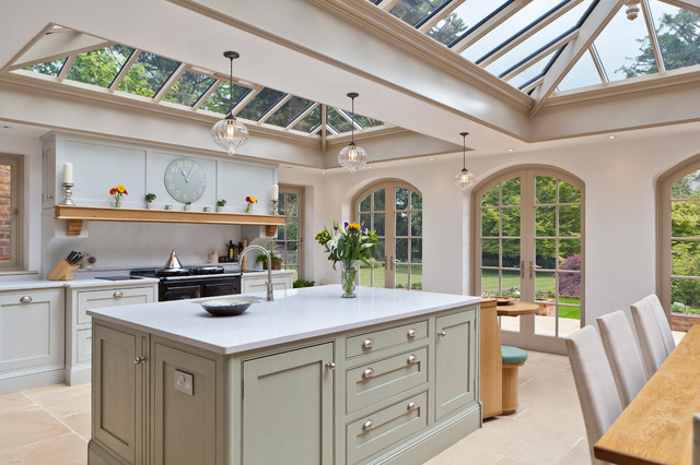 Luxurious Light Filled Kitchen Orangery traditional-kitchen