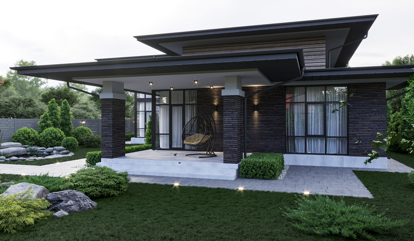 Проект дома в стиле прерий (Райта)