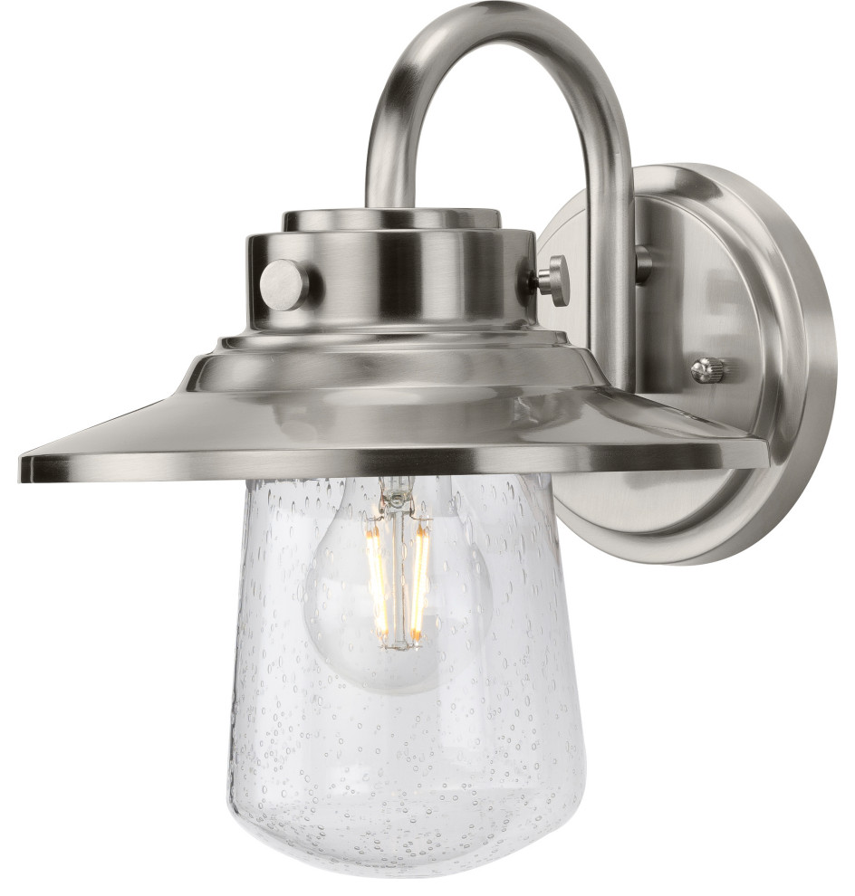 Image showcasing Luxury Coastal Wall Sconce, Stainless Steel - Transitional - Outdoor ...