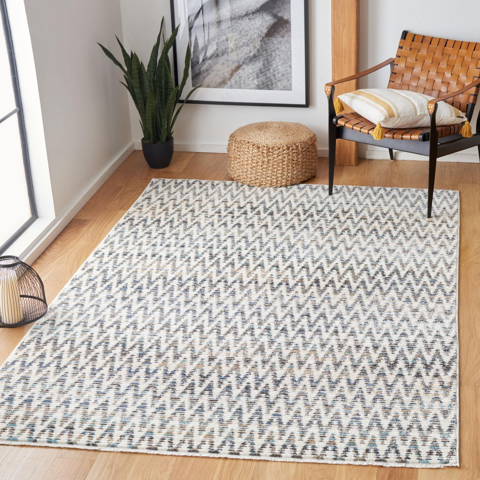 Safavieh Sedona Sed877A Geometric Rug, Ivory and Dark Gray, 2'0"x8'0