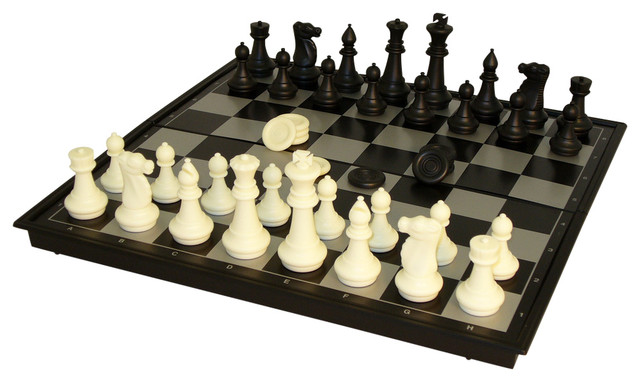14" Magnetic Chess Set With Checkers