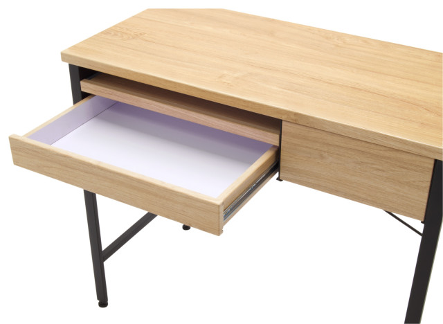 Ashwood Compact Desk, Ashwood and Graphite