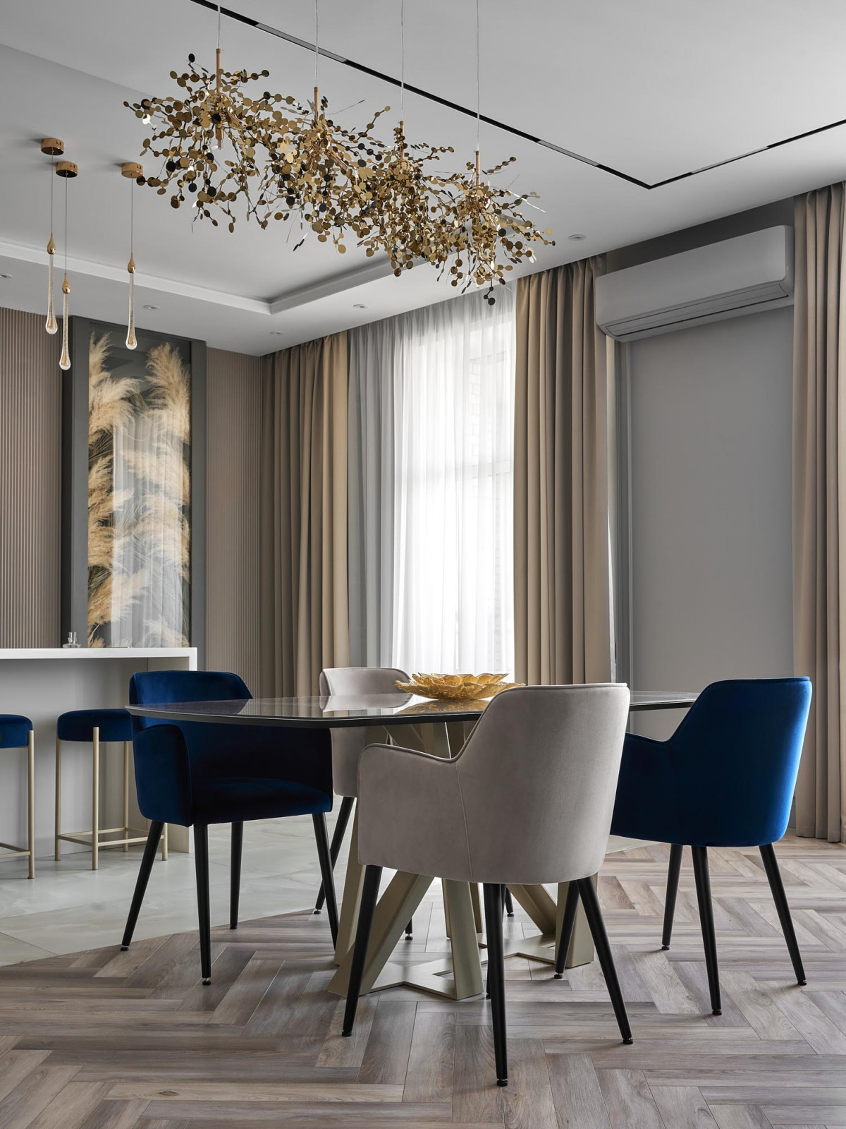 Дизайн проект квартиры 180м2  ЖК "Бульварный  переулок ". Гостиная