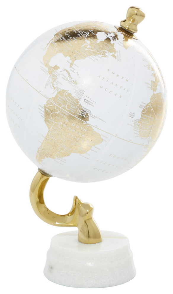Coastal Gold Aluminum Metal Globe 67834