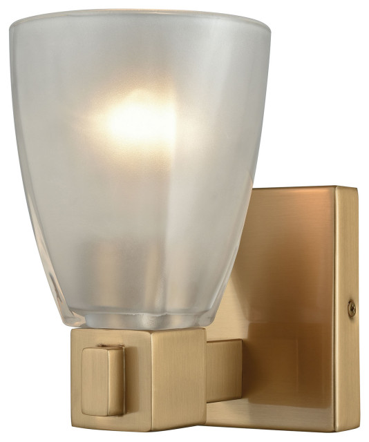 Art Deco 1 Light Vanity Light in Satin Black Finish Transitional