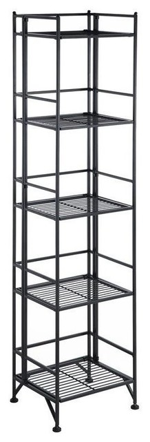 Pemberly Row 5 Tier Folding Metal Shelf - Black ...