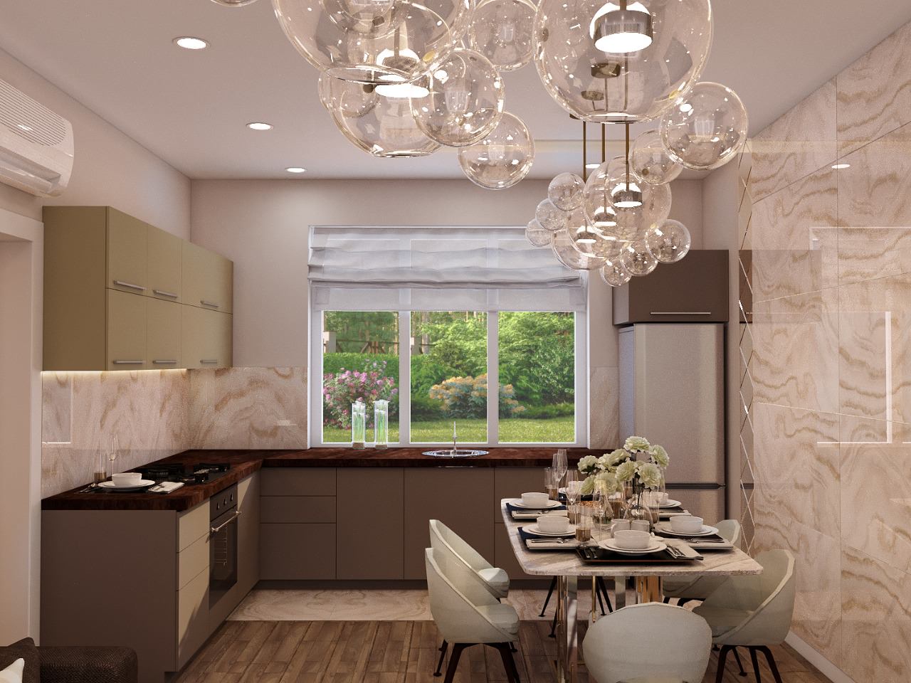 Кухня-гостиная, обеденная зона