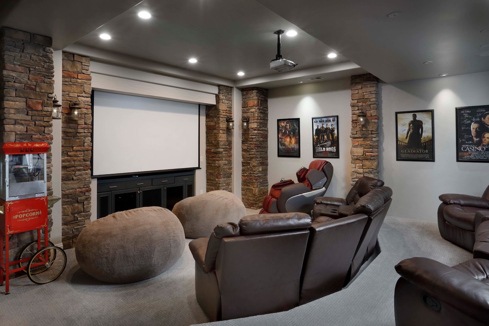 Colorado Contemporary Mountain Farmhouse Home Theater Denver by