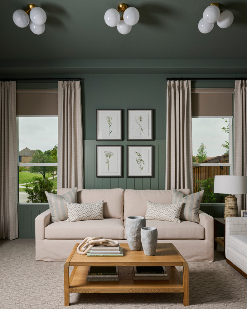 Transitional home theater photo in Dallas
