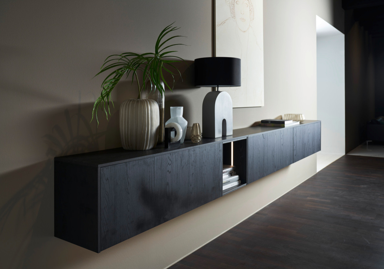 Manhattan Eiche Nero / Portland Zement Saphirgrau