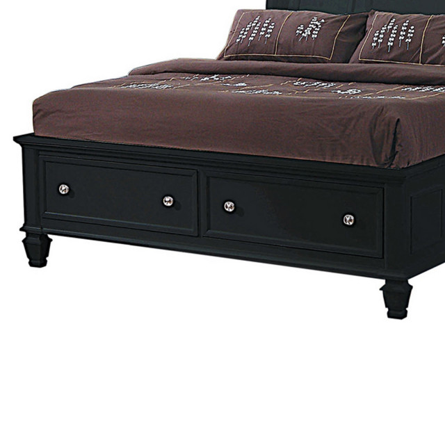 Benzara BM216106 Sleigh Storage California King Bed With Molded Details ...