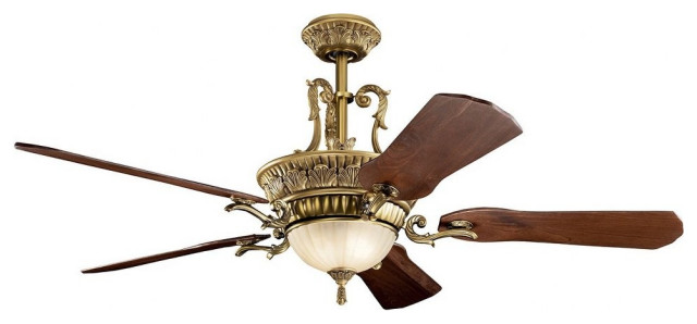 60 Inch Ceiling Fan Light Kit Burnished Antique Brass Finish Walnut   Home Design 