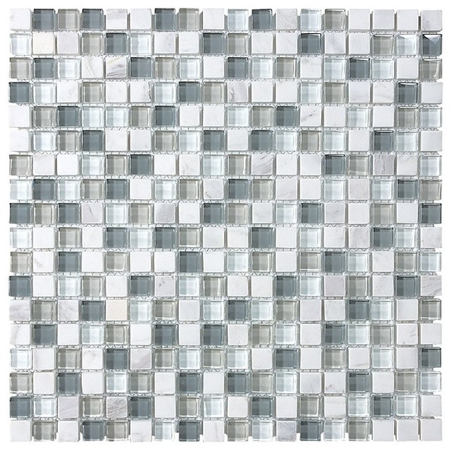 Bliss Iceland Stone And Glass Square, Bliss Glass Tile