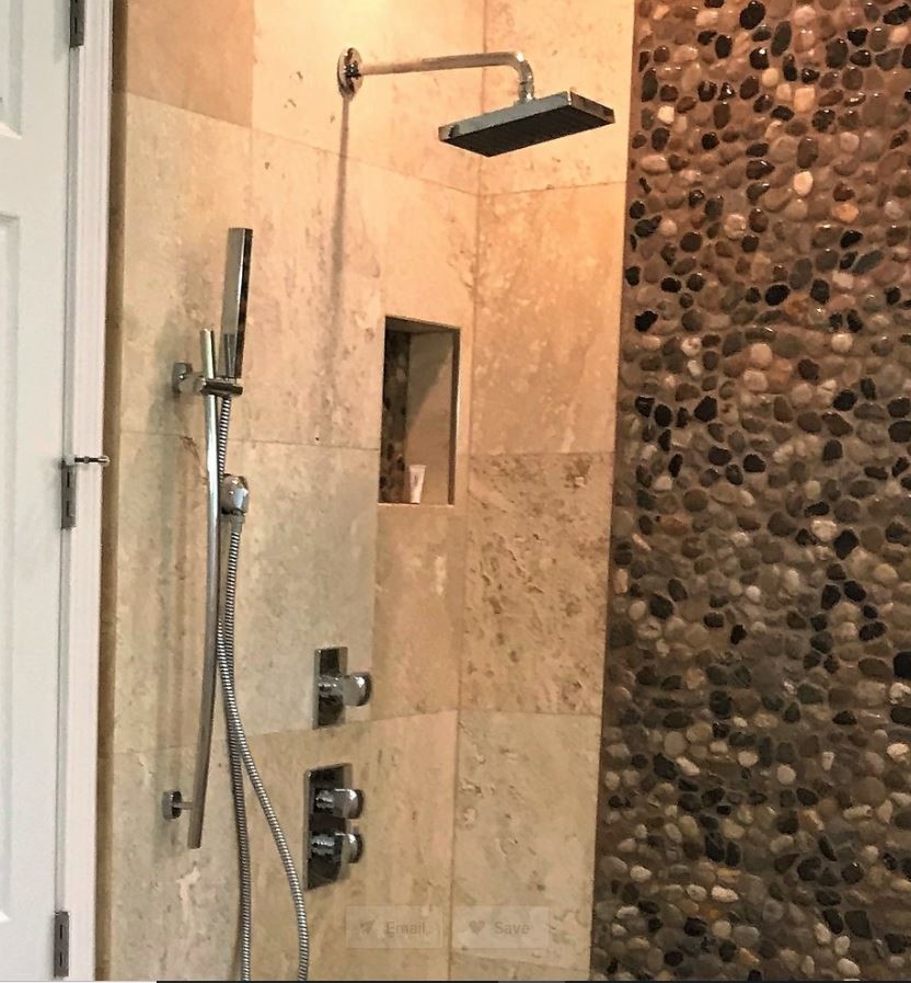 New Tampa | Contemporary Travertine | Master Bathroom Design & Remodel